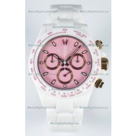 Rolex Daytona AET Remould Pink Dial Full Ceramic Strap Watch in Cal.4130 Movement