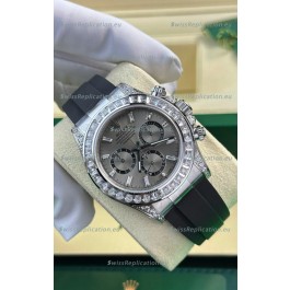 Rolex Daytona Super Clone White Gold Casing Steel Dial Cal.4131 Movement Watch Custom Sapphires Bezel