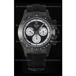 Rolex Daytona Super Clone DiW Paul Newman Carbon Edition Watch - Forged Carbon Casing Black Strap 1:1 Mirror Replica