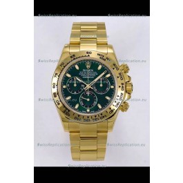 Rolex Daytona John Mayer Super Clone 116508 Yellow Gold Green Dial Cal.4130 Movement Swiss Replica