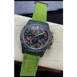Rolex Daytona DiW Military Green Edition Watch - Forged Cabon Casing 1:1 Mirror Replica