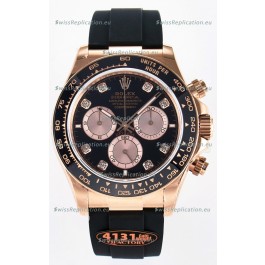 Rolex Cosmograph Daytona M126515 Rose Gold Black Diamonds Dial Original Cal.4131 Movement Watch 