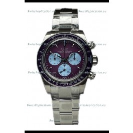 Rolex Daytona 116508 Warm Burgundy De Geneve Stainless Steel Watch Swiss Replica 