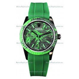 Rolex Milgauss DiW Green Carbon Casing Watch - ETA2836 Automatic Movement in Green Strap 