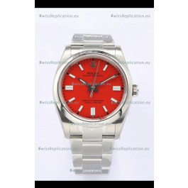 Rolex Oyster Perpetual REF#126000 36MM Swiss Movement Swiss Replica Red Dial 904L Steel 1:1 Mirror Replica Watch