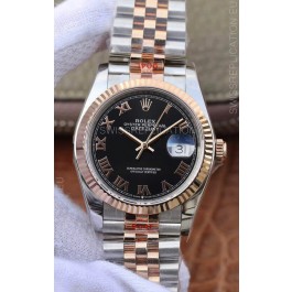 Rolex Datejust 36MM ETA-3135 Movement Swiss Replica in 904L Two Tone Roman Dial