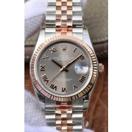 Rolex Datejust 36MM ETA-3135 Movement Swiss Replica in 904L Two Tone Grey Dial