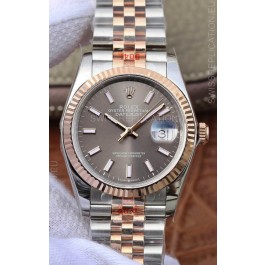 Rolex Datejust 36MM ETA-3135 Movement Swiss Replica in 904L Two Tone Grey Dial