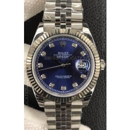 Rolex Datejust 36MM ETA-3135 Movement Swiss Replica in 904L Steel in Blue Dial 