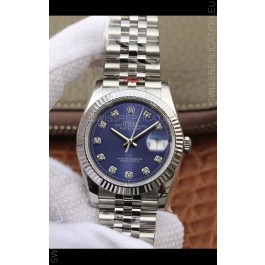 Rolex Datejust 36MM ETA-3135 Movement Swiss Replica in 904L Steel in Blue Dial 