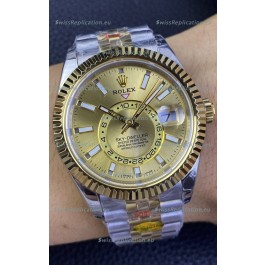 Rolex Sky-Dweller REF# M336933 Gold Dial Watch in Yellow Gold 904L Steel Case 1:1 Mirror Replica