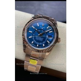 Rolex Sky-Dweller REF# 336935 Blue Dial Watch in Rose Gold 904L Steel Case 1:1 Mirror Replica