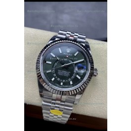 Rolex Sky-Dweller REF# 336934 Green Dial Watch in 904L Steel Case 1:1 Mirror Replica