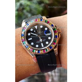 Rolex Yachtmaster 116695 Everose Gold Diamonds Cal.3235 Swiss 1:1 Ultimate 904L Steel Watch