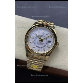 Rolex Sky-Dweller REF# 336935 White Dial Watch in Yellow Gold 904L Steel Case 1:1 Mirror Replica