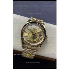 Rolex Sky-Dweller REF# 336935 Gold Dial Watch in Yellow Gold 904L Steel Case 1:1 Mirror Replica