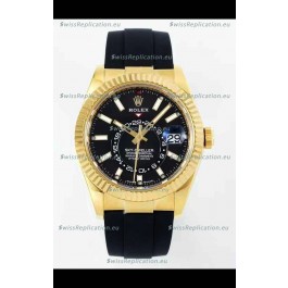 Rolex Sky-Dweller REF# 336935 Black Dial Watch in Yellow Gold 904L Steel Case 1:1 Mirror Replica