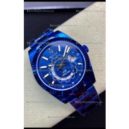 Rolex SkyDweller Swiss Watch in Blue PVD Coated Case - DIW Edition Blue Dial