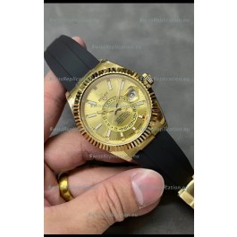 Rolex Sky-Dweller REF# M336235 Gold Dial Yellow Gold Watch in 904L Steel Case 1:1 Mirror Replica