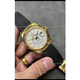 Rolex Sky-Dweller REF# M336235 White Dial Yellow Gold Watch in 904L Steel Case 1:1 Mirror Replica