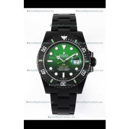 Rolex Submariner DiW Special Edition Watch in DLC Coating Carbon Bezel Green Dial 