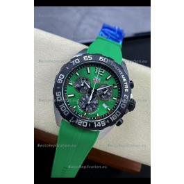 Tag Heuer F1 Edition Swiss Quartz Watch in Green Dial Stainless Steel Casing Rubber Strap