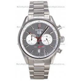 Tag Heuer Carrera Chronograph 43 Swiss Quartz Replica Watch Grey Dial Steel Strap