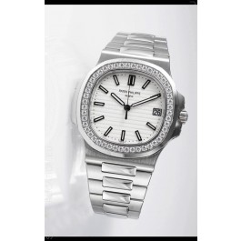 Patek Philippe Nautilus 5711 Swiss Replica Watch - 1:1 Mirror Quality with Diamonds Bezel
