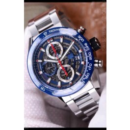 Tag Heuer Carrera Heuer 01 Swiss Replica Watch in Blue Dial/Bezel