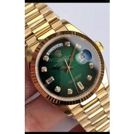 Rolex Day Date 128238 Presidential 18K Yellow Gold Watch 36MM - Green Dial 1:1 Mirror Quality Watch