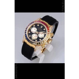Rolex Cosmograph Daytona 116598 Yellow Gold 1:1 Mirror Cal.4130 Movement - 904L Steel Watch