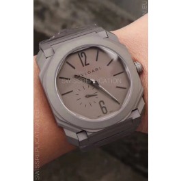 Bvlgari Octo Finissmo Edition 1:1 Mirror Replica Sandblasted Ceramic Casing and Strap 