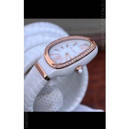 Bvlgari Serpenti Edition White Ceramic Replica Watch in 1:1 Mirror Quality 