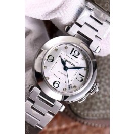 Pasha De Cartier 1:1 Mirror Quality Automatic Swiss Replica Watch 32MM - Steel Dial