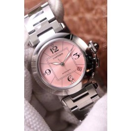 Pasha De Cartier 1:1 Mirror Quality Automatic Swiss Replica Watch 32MM - Pink Dial