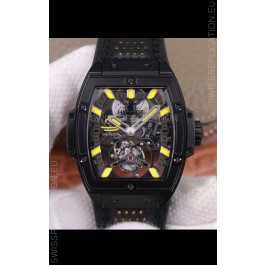 Hublot Masterpiece MP Senna Edition Genuine Tourbillon Swiss Replica Watch in PVD Coating