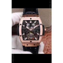 Hublot Masterpiece MP Edition Genuine Tourbillon Swiss Replica Watch In Rose Gold Casing