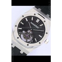 Audemars Piguet Royal Oak Tourbillon 41mm Black Dial in 904L Steel Case Rubber Strap