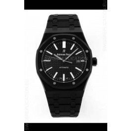 Audemars Piguet Royal Oak PVD Coated Swiss Replica Watch 3120 Swiss Movement - Black Dial 