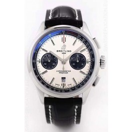 Breitling Premier B01 Chronograph 42 Edition Watch 1:1 Mirror Quality in Steel White Dial 