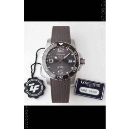 Longines HydroConquest 1:1 Mirror Swiss Replica Watch in Grey Dial Rubber Strap