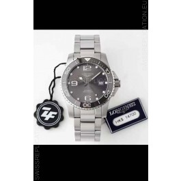 Longines HydroConquest 1:1 Mirror Swiss Replica Watch in Grey Dial Steel Strap