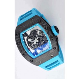 Richard Mille RM055 Forged Carbon Casing 1:1 Mirror Replica Watch in Blue Strap 
