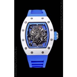 Richard Mille RM055 Ceramic Casing 1:1 Mirror Replica Watch in Blue Strap 