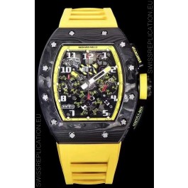 Richard Mille RM011 Felipe Massa 1:1 Mirror Quality One Piece Black Forged Carbon Case Watch