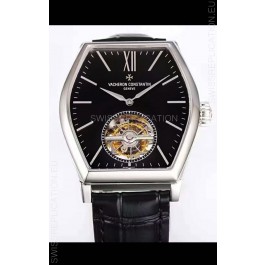 Vacheron Constantin Malte Tourbillon 1:1 Mirror Stainless Steel Swiss Replica Black Dial 