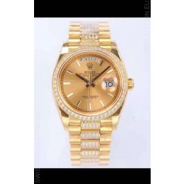 Rolex Day Date Presidential 18K Yellow Gold Watch 36MM - Gold Dial 1:1 Mirror Quality Watch