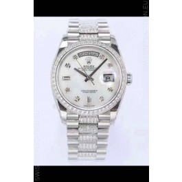 Rolex Day Date Presidential 904L Steel 36MM - White Pearl Dial 1:1 Mirror Quality Watch