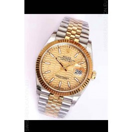 Rolex Datejust Fluted-Motif Dial 41MM Cal.3135 Movement Swiss Replica Watch in 904L Two Tone Casing