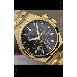 Vacheron Constantin Overseas Power Reserve Swiss Replica Watch in Yellow Gold Casing